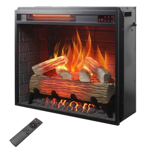 Angle. AOSTIRMOTOR - 23 inch Infrared Heating Electric Fireplace Insert with Log Set and Realistic Flame.