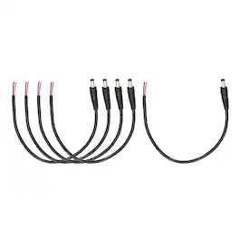 Unique Bargains - 5pcs DC Power Pigtails Cable, 5.5x2.5mm Male to Bare Wire, for PC, Laptop, Toys, Cellphone, Electronic Devices - Black