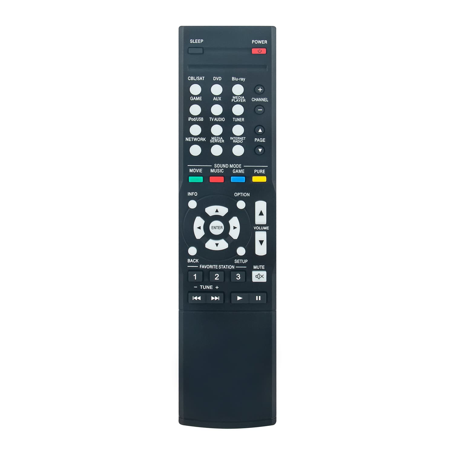 WINFLIKE - New RC-1181 Replacement Remote Control fit for Denon Audio/Video AV Receiver RC1181 Remote RC-1157 - Black