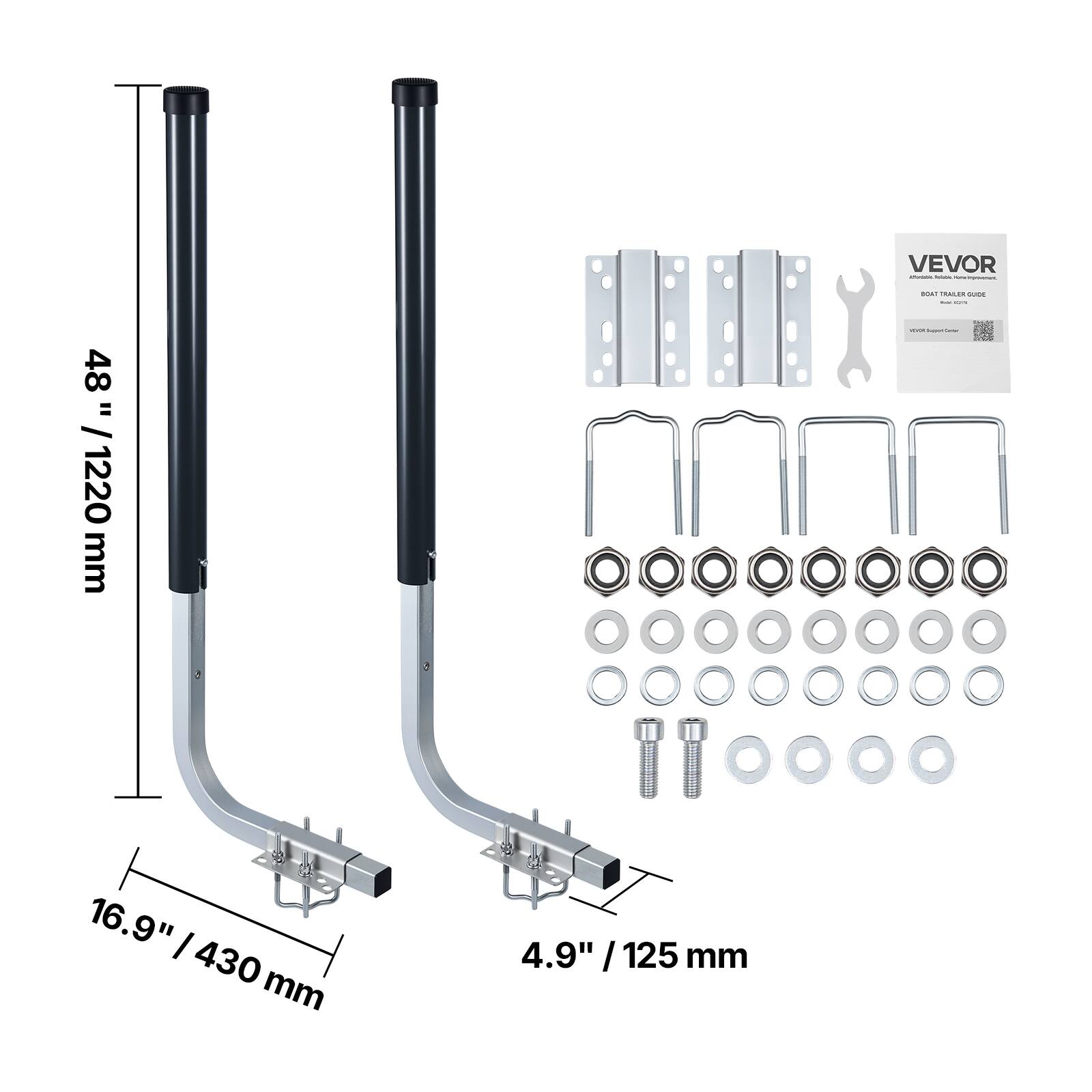 VEVOR  
48" / 1220 mm  
16.9" / 430 mm  
4.9" / 125 mm