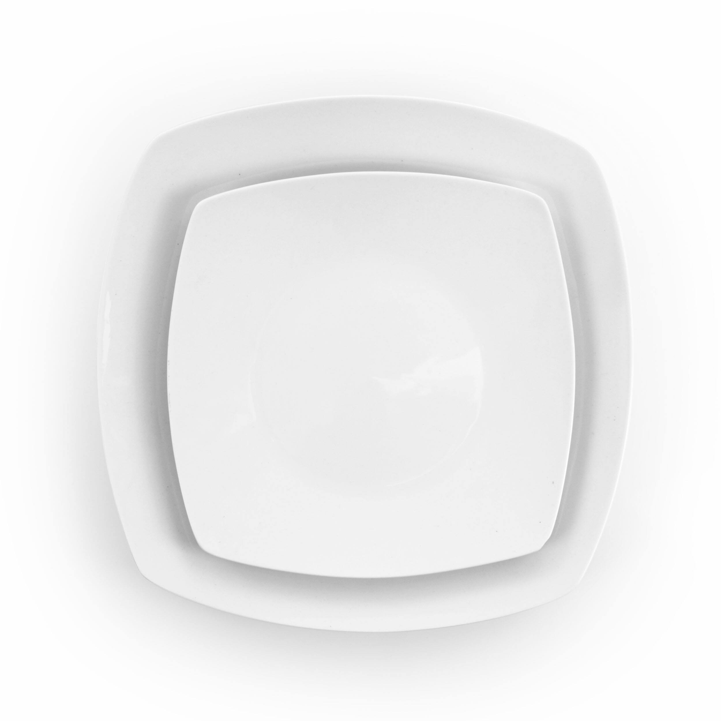 Alt View 8. Elama - Elama Newman 18 Piece Square Porcelain Dinnerware Set in White - White.