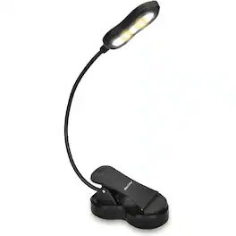 Schertz - Rechargeable LED Clip-On Book Light, 3 Colors, Adjustable Brightness - Black