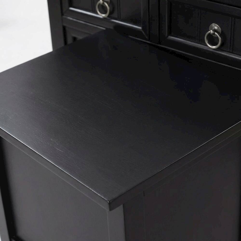Alt View 3. FurniFact - Black Hall Table, Rubberwood and MDF - Black.