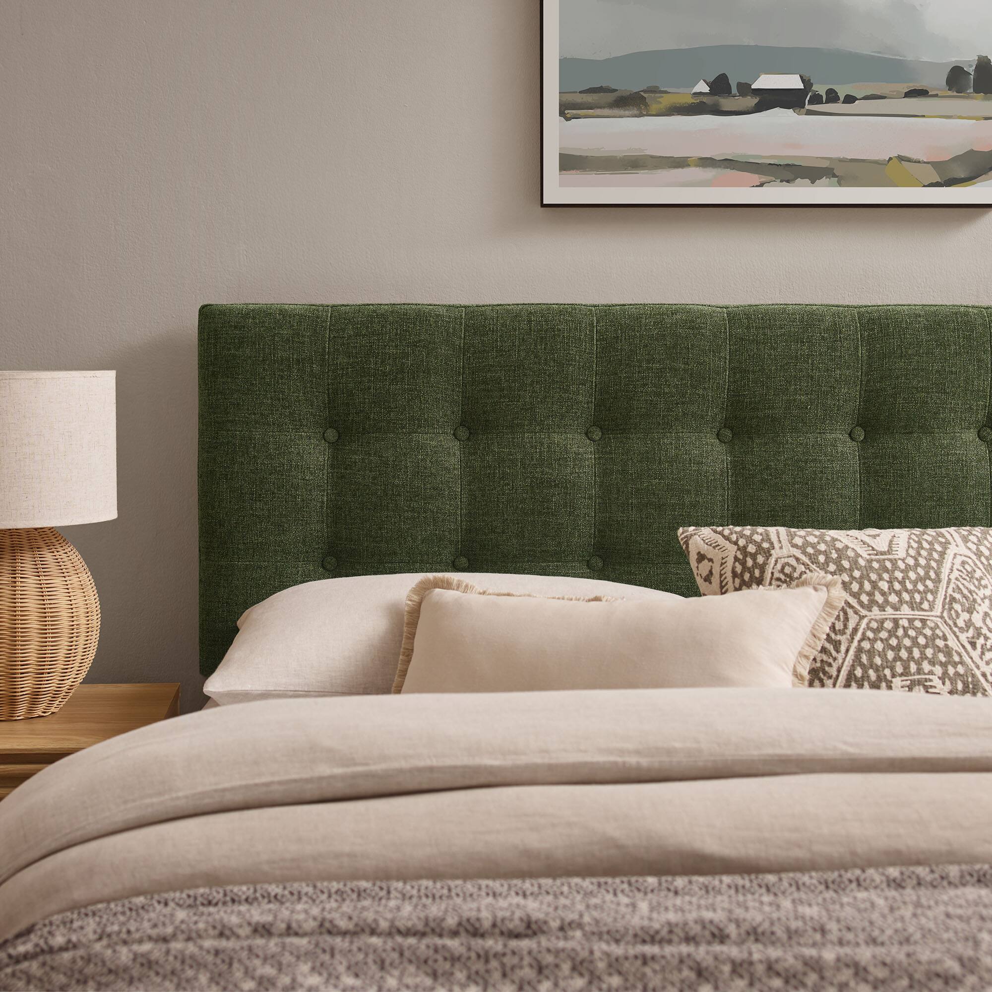 Alt View 1. Modway - Emily Upholstered Fabric Headboard by Modway - Foliage.