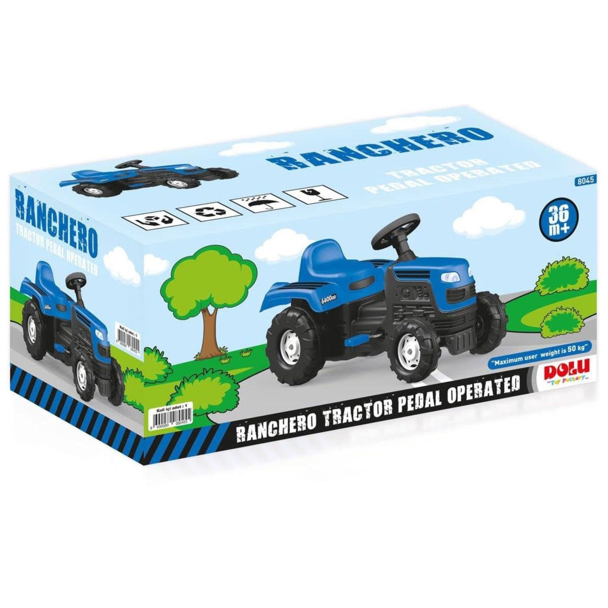 RANCHERO TRACTOR PEDAL OPERATED  
8045  
36 M+  
6400  
Maximum user weight is 50 kg  
DOLU