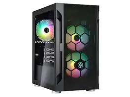 SilverStone - FAH1MB-PRO Tempered Glass Case, 3 ARGB Fans, Black, Micro-ATX, Mini-DTX, Mini-ITX - Black