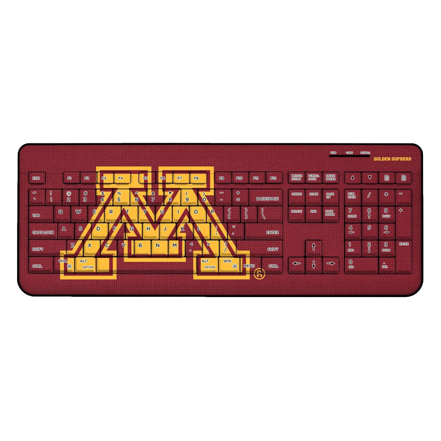 Keyscaper - Minnesota Golden Gophers Wireless Keyboard - Multicolor
