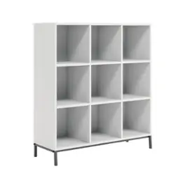 Sauder - North Avenue Organize  3 Shelf-9 Cubby Bookshelf - White Finish