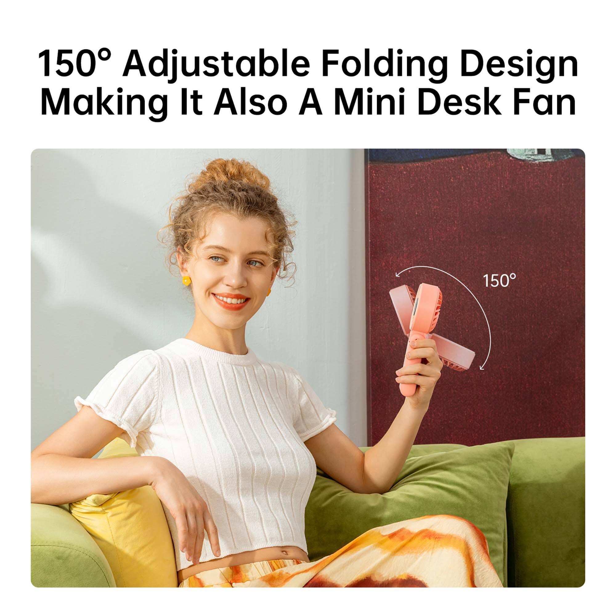 150° Adjustable Folding Design Making It Also A Mini Desk Fan