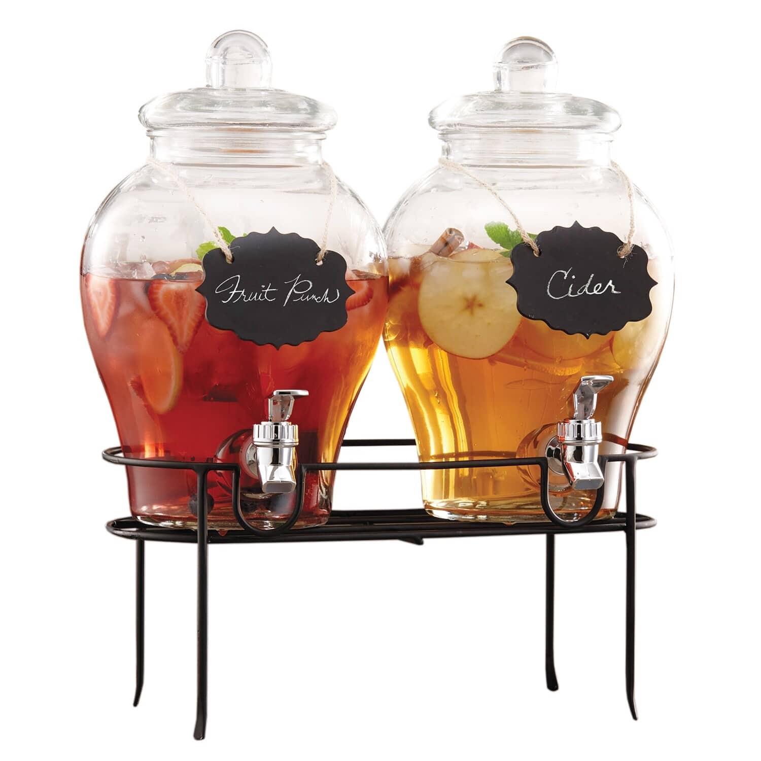 Style Setter - Sanford Set Of 2 Beverage Dispenser 1.5 Gal With Stand - Clear