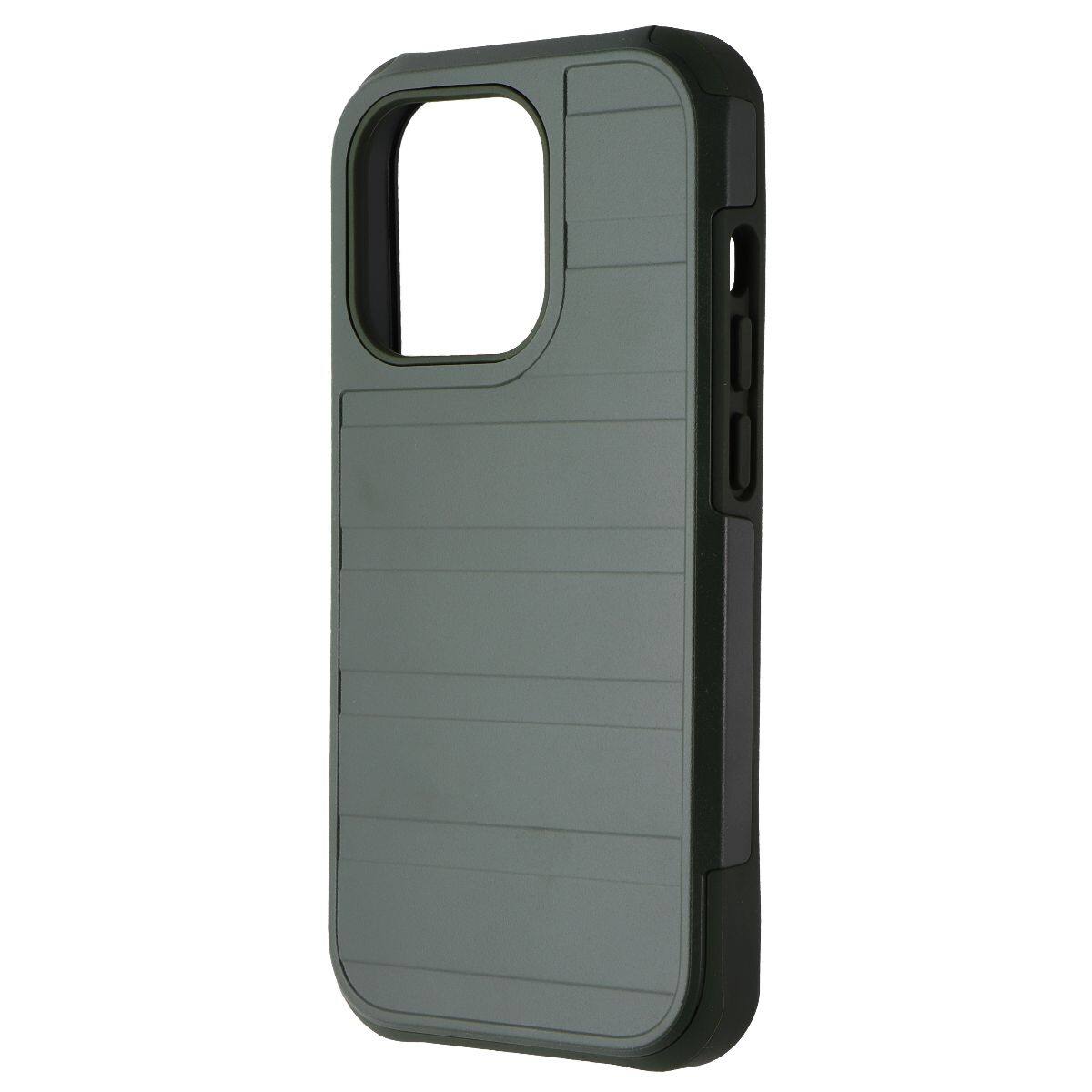 Front. Verizon - Verizon Rugged Series Phone Case for Apple iPhone 14 Pro - Murky Green - Green.