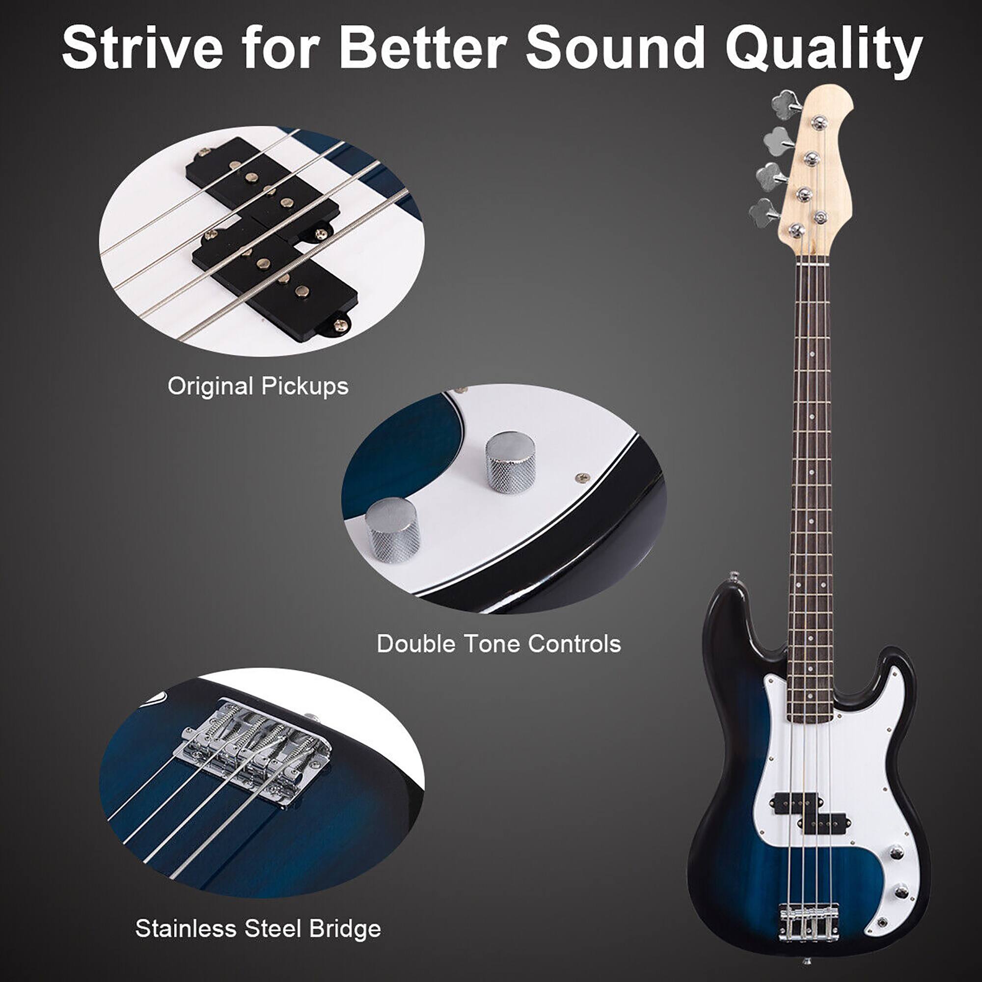 Strive for Better Sound Quality

Original Pickups

Double Tone Controls

Stainless Steel Bridge