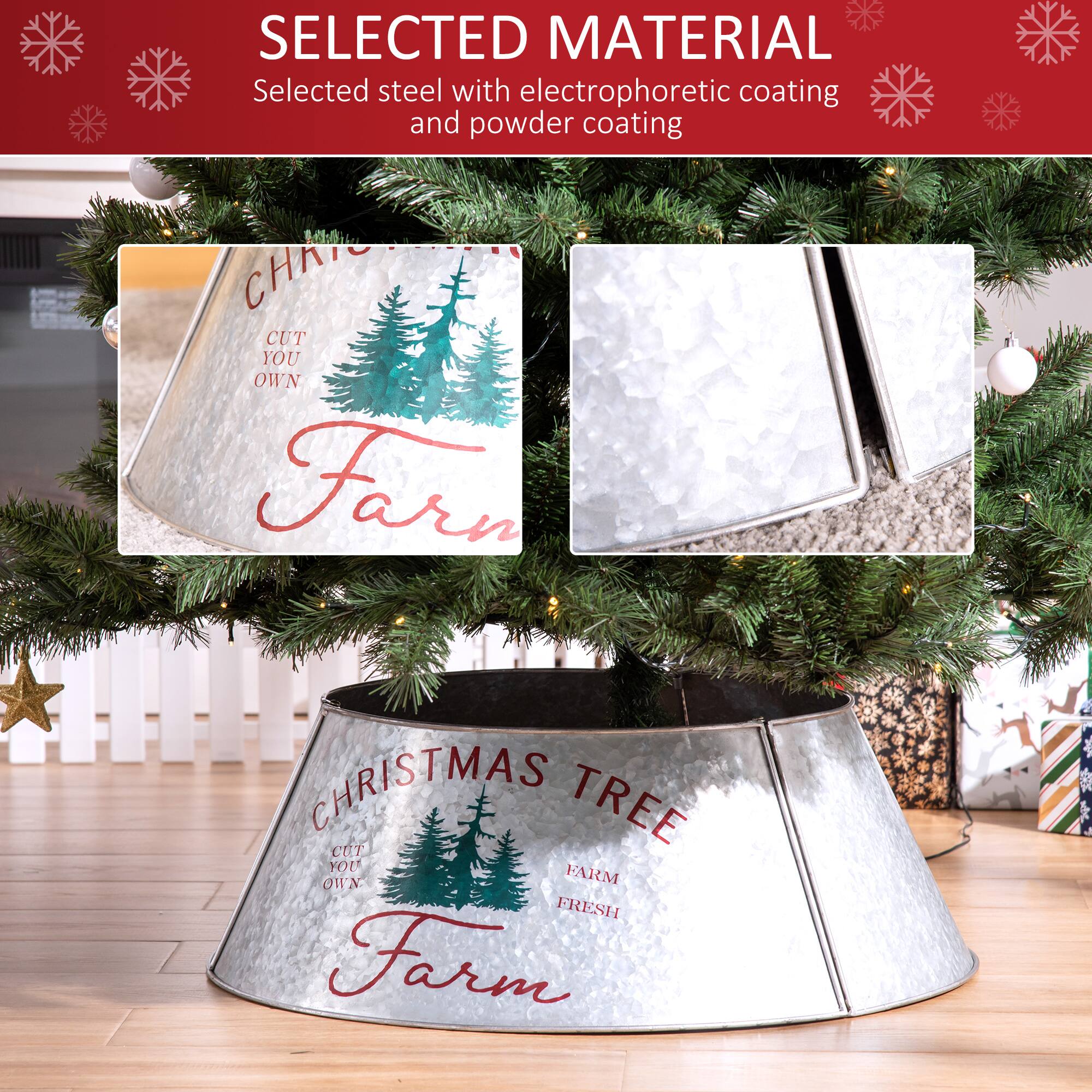 **SELECTED MATERIAL**  
Selected steel with electrophoretic coating and powder coating

**CHRISTMAS TREE**  
CUT YOUR OWN  
FARM FRESH  
Farm