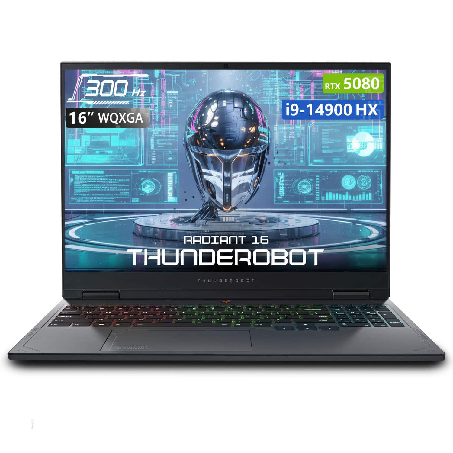 Thunderobot - Radiant 16 16" WQXGA Gaming Laptop - Intel Core i9-14900HX - 64GB RAM - 4TB SSD - NVIDIA GeForce RTX 5080 - Backlit KB - Gray