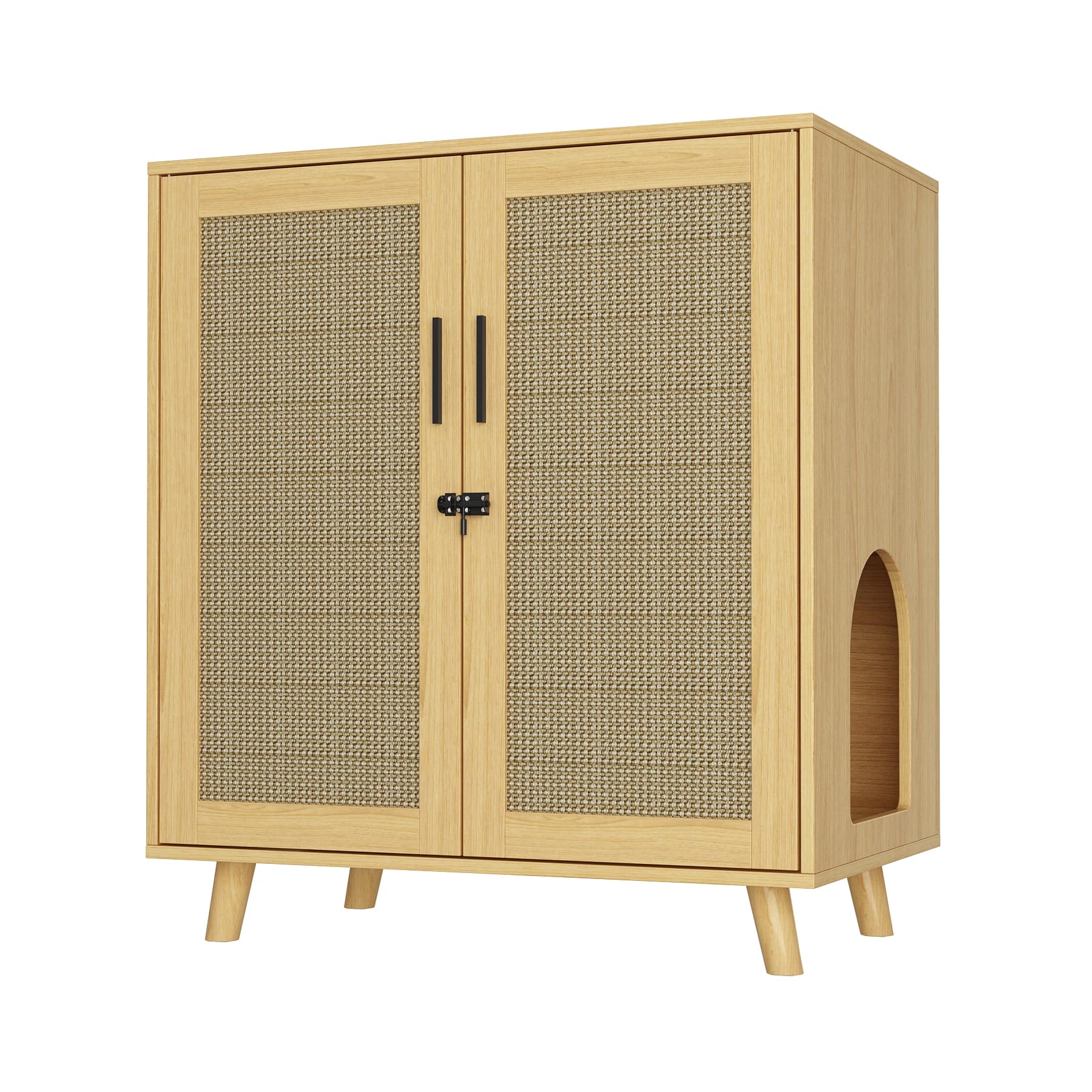 FUFU & GAGA - Multi-Functional Cat Furniture Cabinet – Hidden Litter Box Storage & Scratching Post with Adjustable Shelves