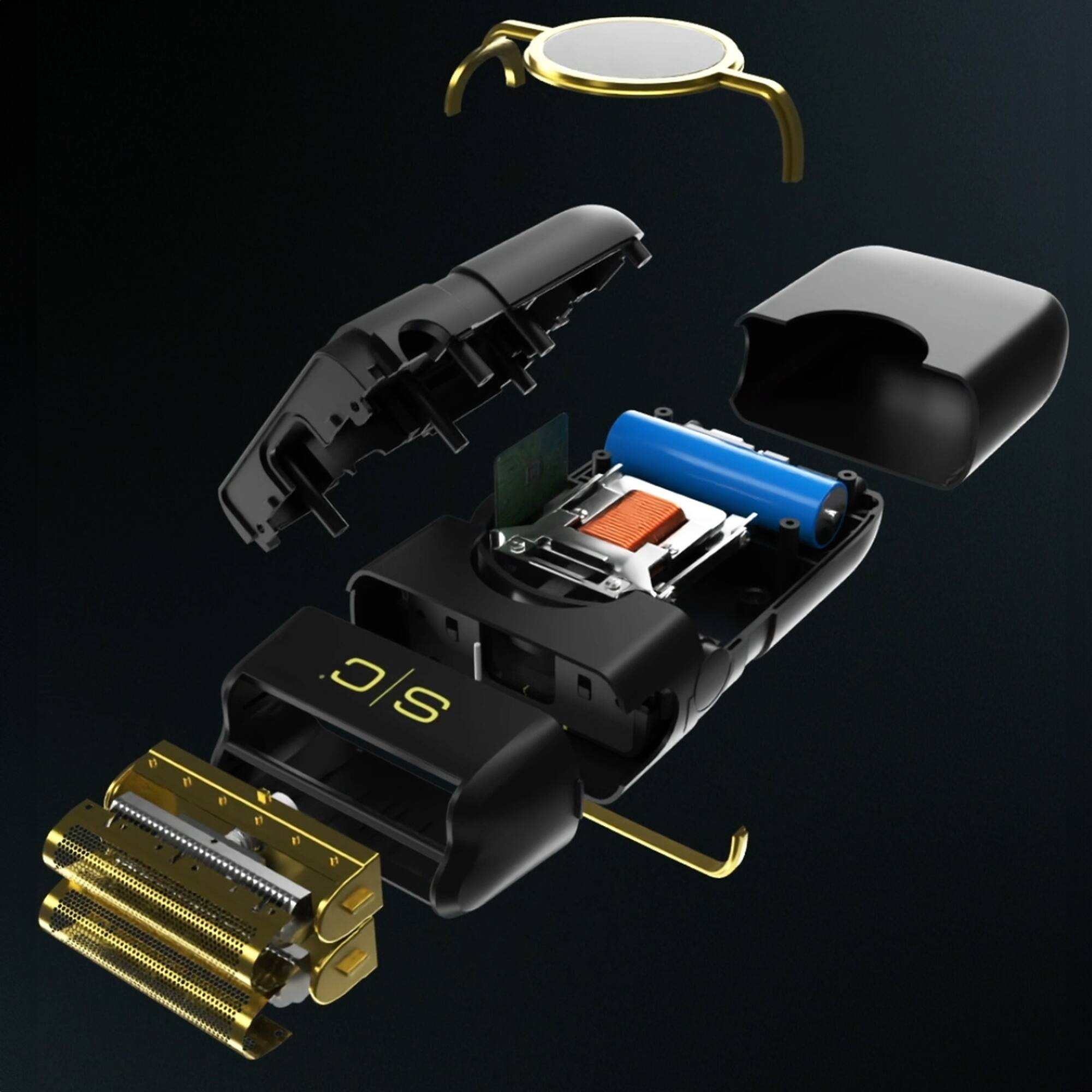 Back. StyleCraft - Instinct Metal Cordless Double Foil Shaver with IN2 Vector Motor Intuitive Torque Control, USB-C Rechargeable - Black.