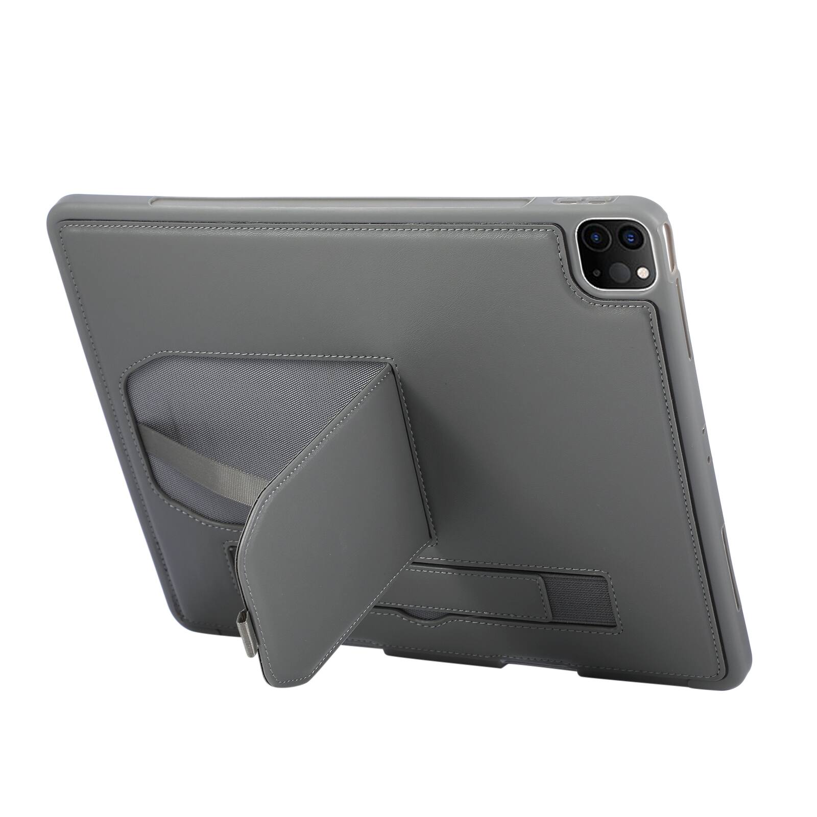 Alt View 1. UUCOVER - Case for iPad Air 13-inch M4 M3 M2 (2026/2025/2024) Shockproof PU Leather Hand Strap Kickstand Pencil Holder Cover - Gray.