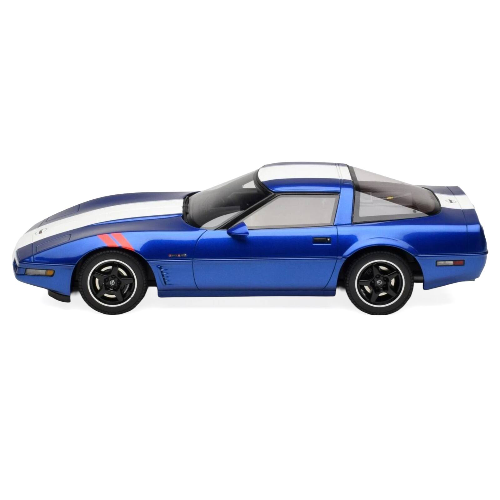 Alt View 3. GT Spirit - 1996 Chevrolet Corvette C4 Grand Sport Blue Metallic with White Stripe 1/18 Model Car by GT Spirit.