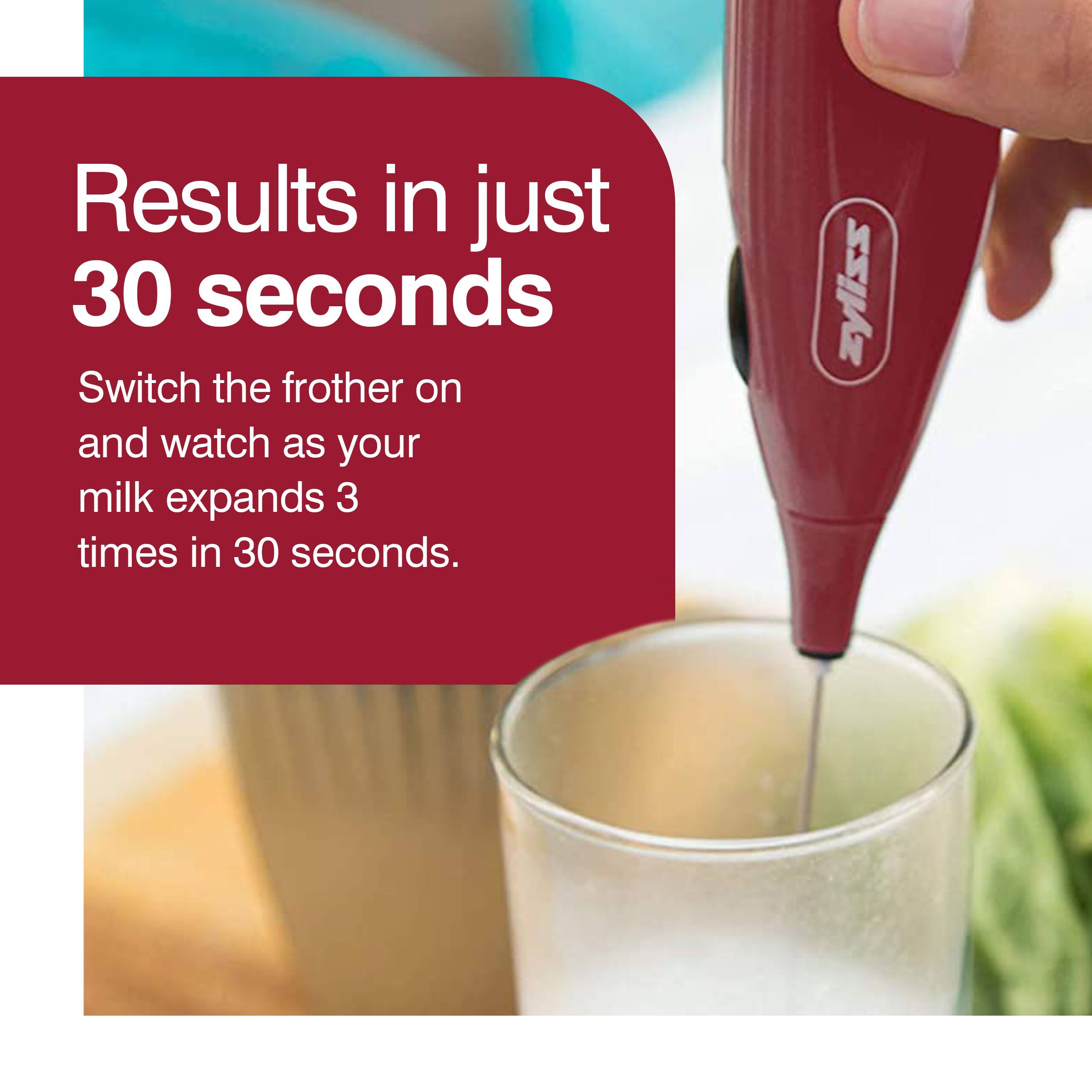 Results in just 30 seconds

Switch the frother on and watch as your milk expands 3 times in 30 seconds.