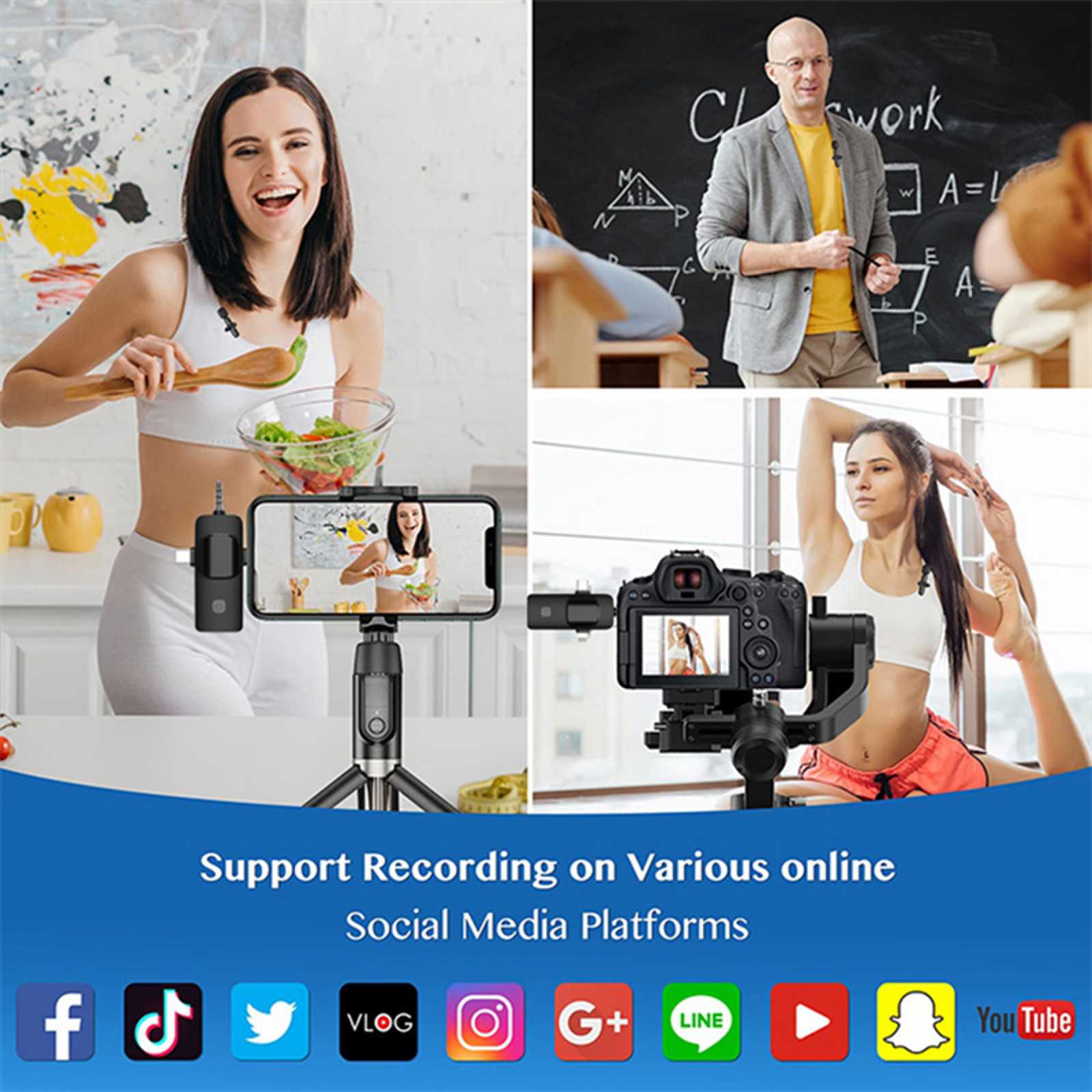 Support Recording on Various online Social Media Platforms

VLOG G+ LINE YouTube