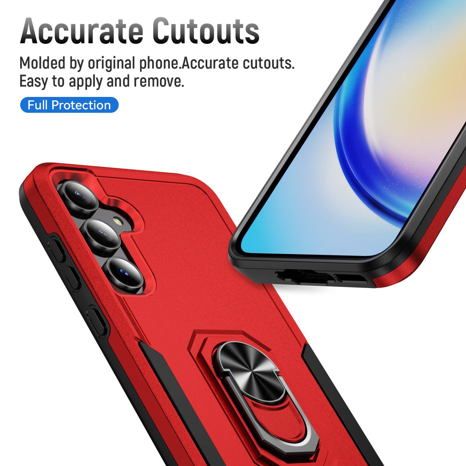 Accurate Cutouts  
Molded by original phone. Accurate cutouts. Easy to apply and remove.  
Full Protection