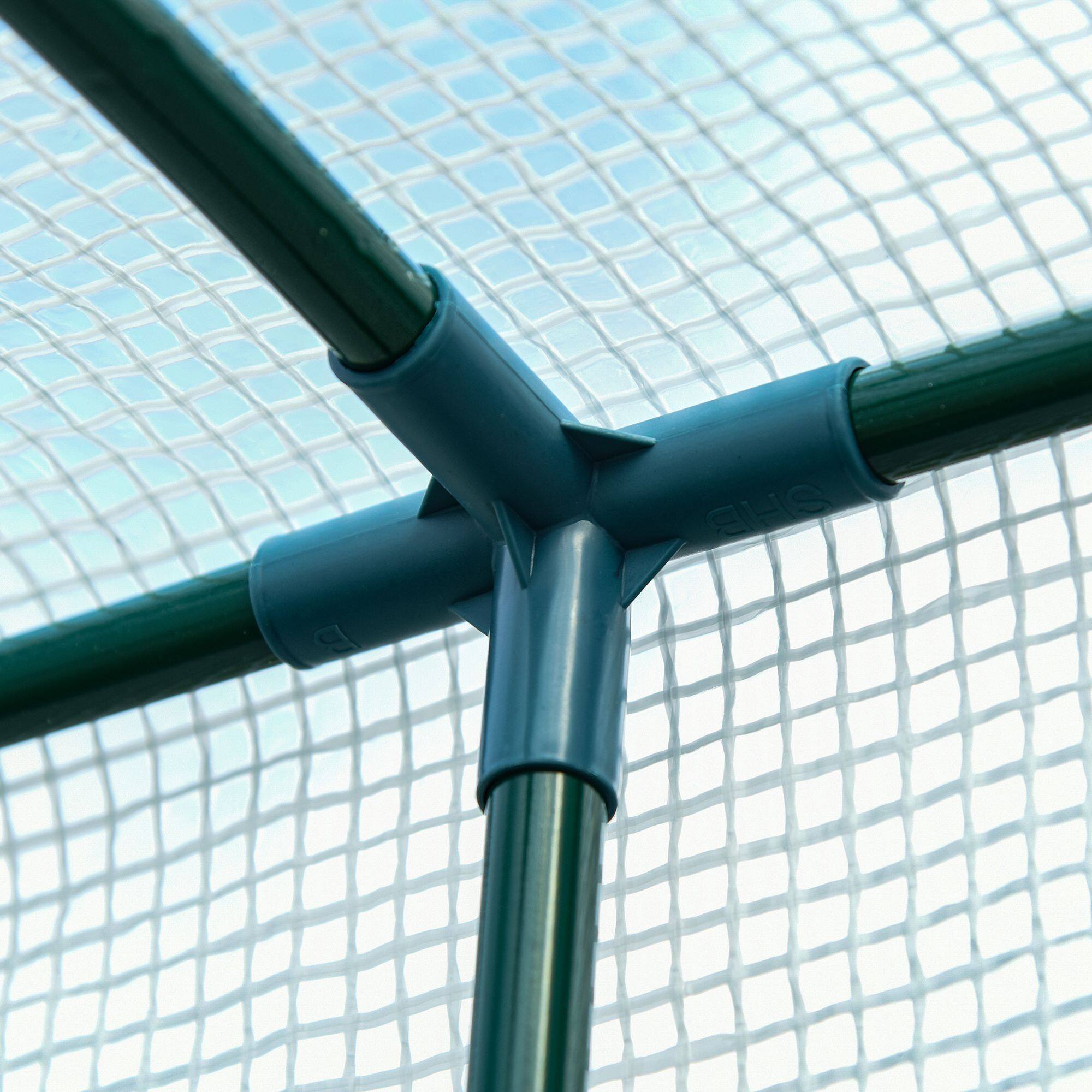 Alt View 8. Outsunny - 7' x 4' x 7' Outdoor Lean to Greenhouse, Walk-In Green House Plant Nursery with Roll-up Window, PE Cover.