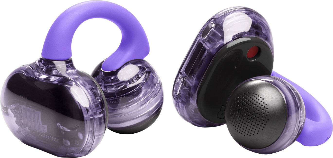 Angle. JBL - Soundgear Clips - TRUE wireless bluetooth open-ear headphones - 2026 - Purple.