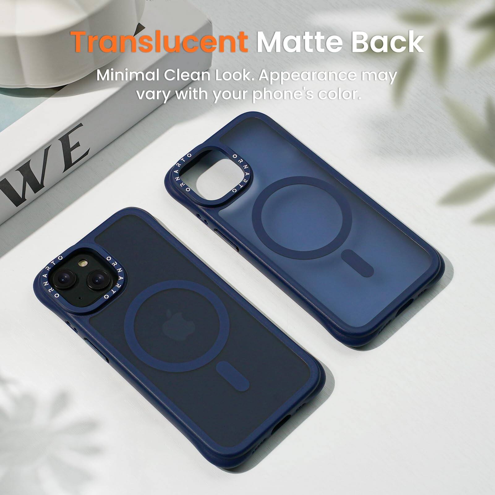 Translucent Matte Back Minimal Clean Look. Appearance may vary with your phone's color.