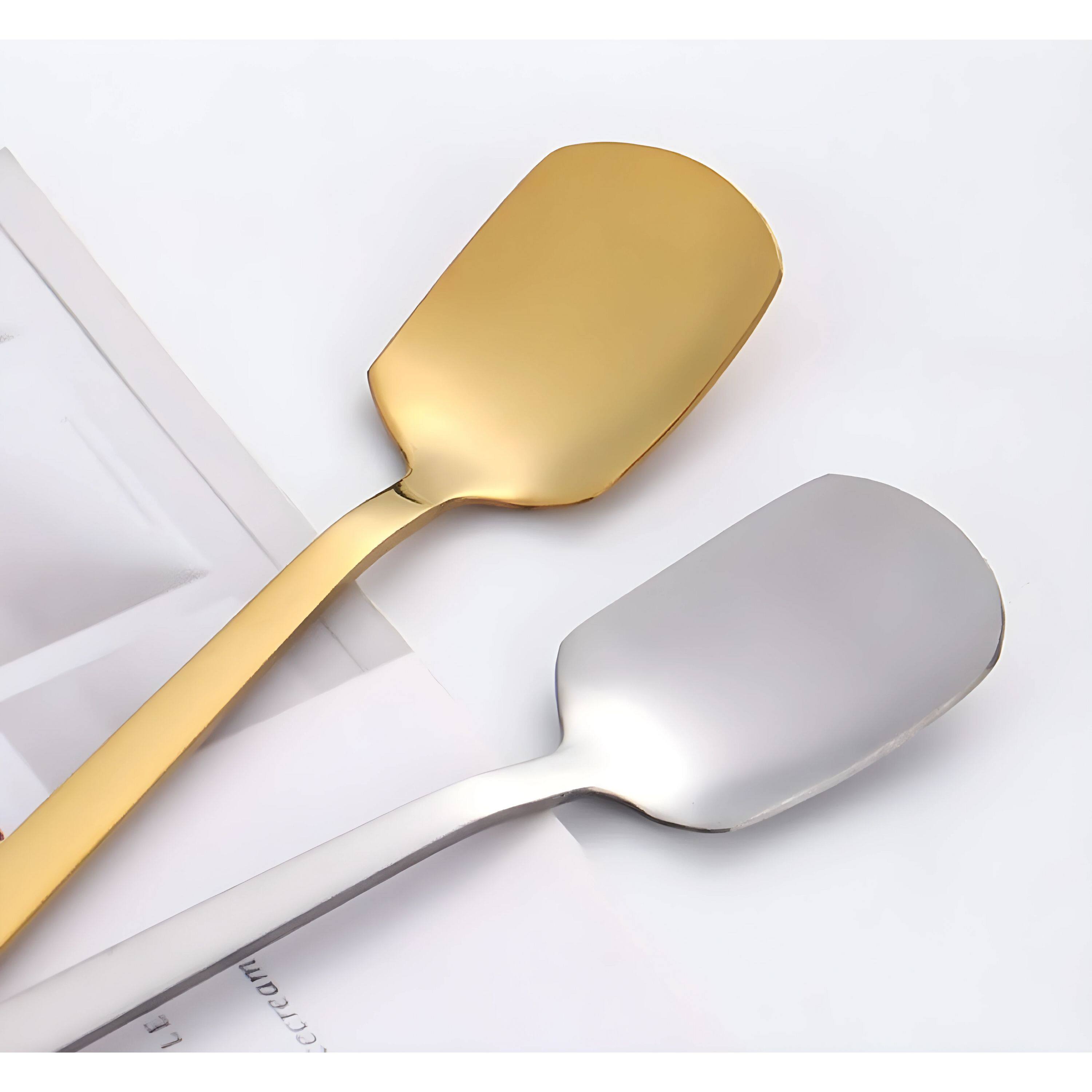Back. Kitcheniva - 5.7" Stainless Steel Mixing Stirring Teaspoon Set 6 Pcs - Multicolor.
