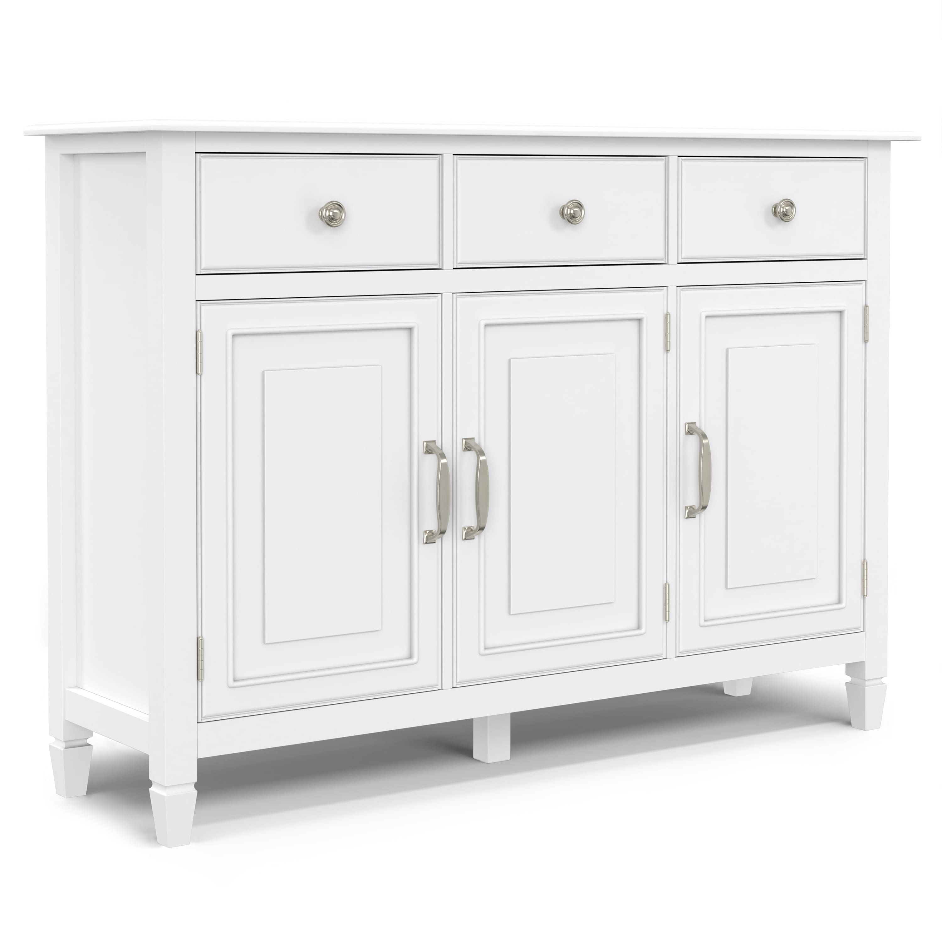 Simpli Home - Connaught 51 inch Wide Solid Wood Traditional Entryway Storage Cabinet - White