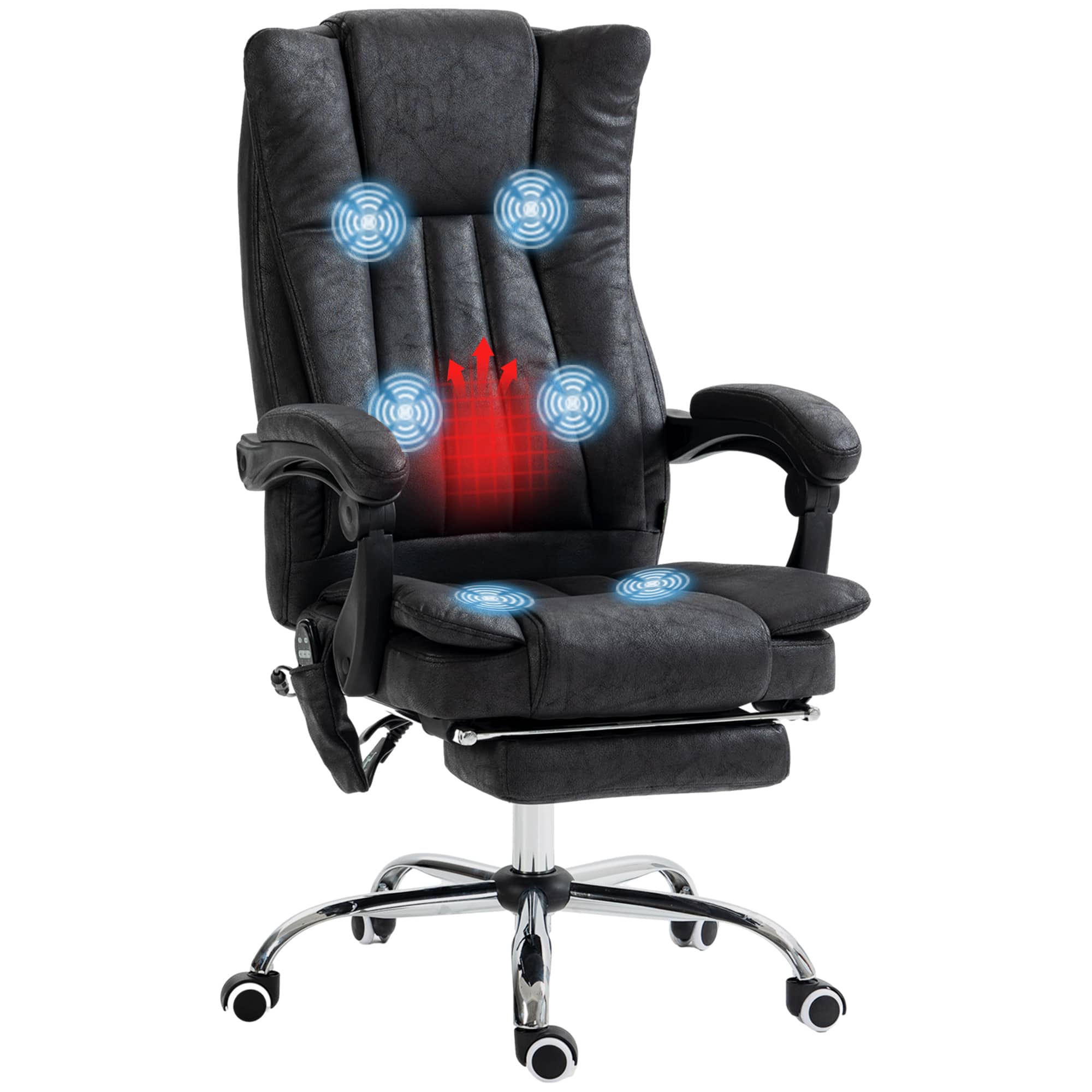 Front. Vinsetto - 6 Point Vibration Massage Office Chair, High Back Computer Chair with Heat, Adjustable Height - Black.