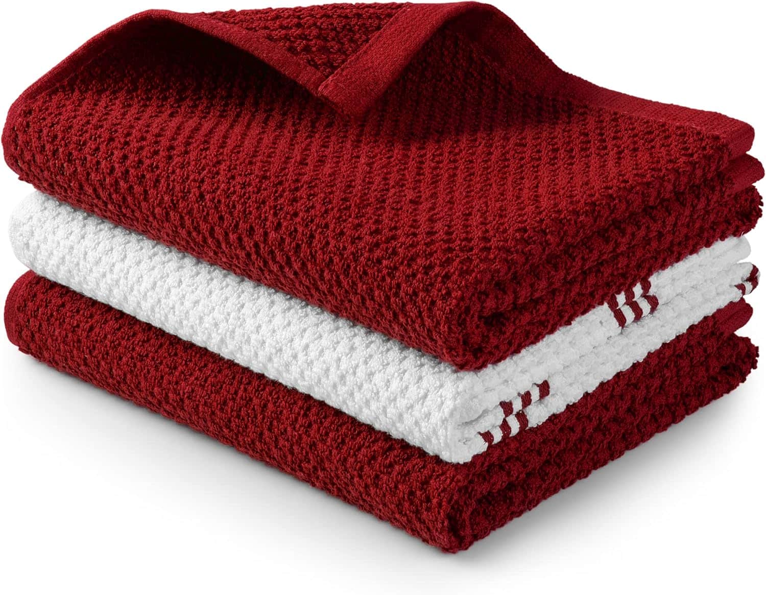 Zulay Kitchen - 3 Pack Absorbent Kitchen Towels Cotton - 15 x 25 Inch Super Soft Dish Towels for Kitchen