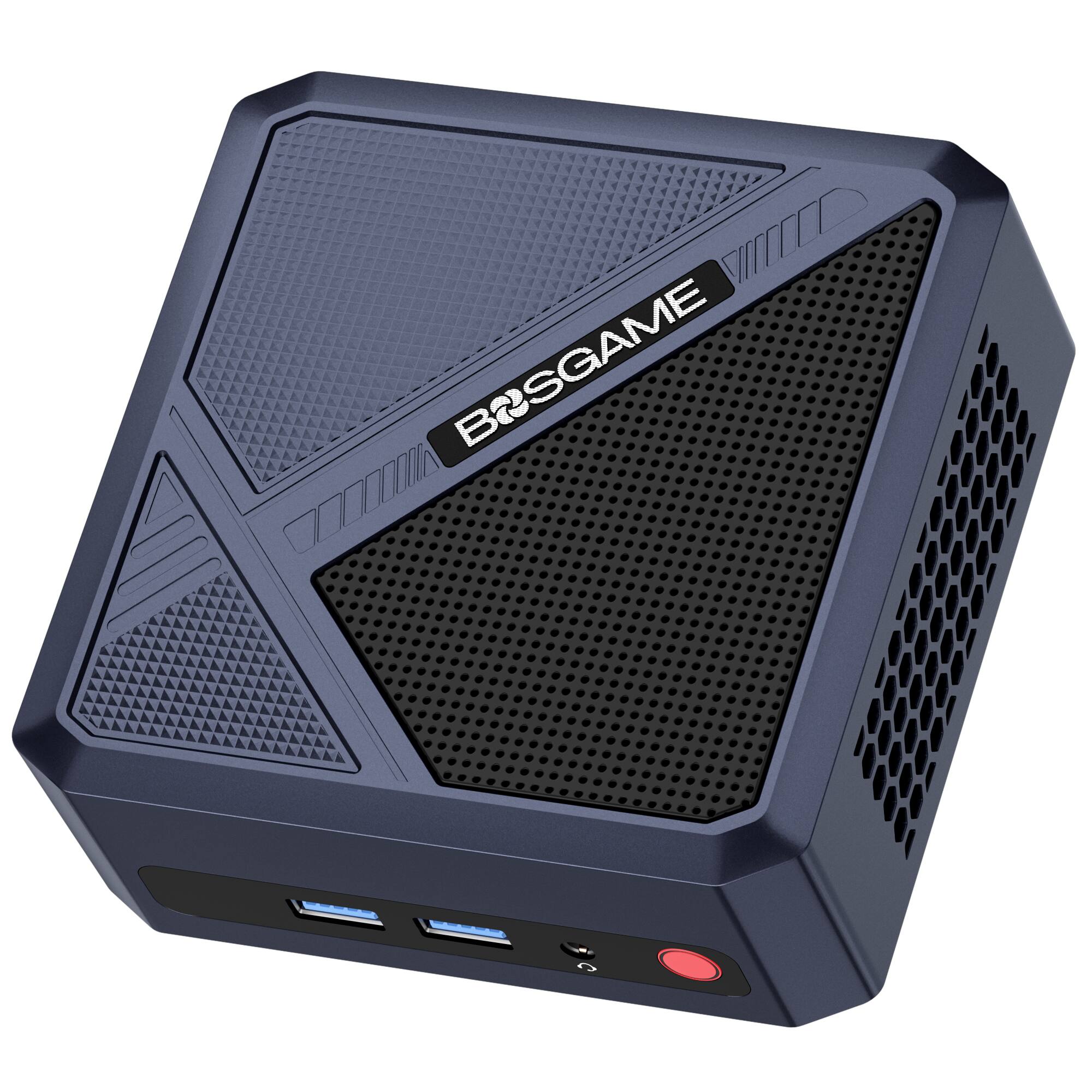Front. BOSGAME - BOSGAME - P5 Pro Mini PC - AMD Ryzen 7 6800H - 16GB DDR5 RAM - 1TB NVMe SSD—Blue+Black.