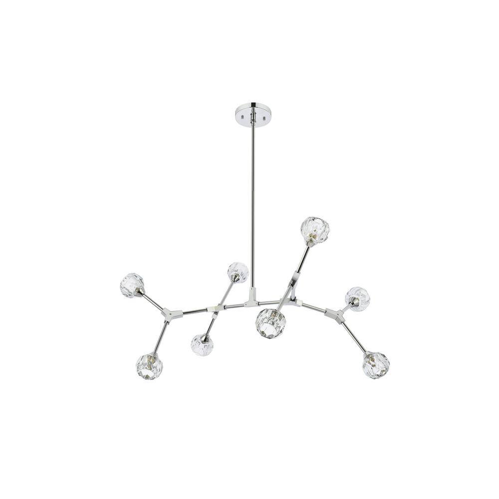 Back. Elegant Lighting - Zayne 8 Light Pendant in Chrome - Chrome And Clear.