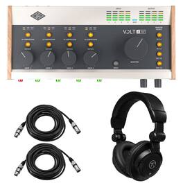 Universal Audio - Volt 476P 4x4 USB 2.0 Audio Interface, Bundle with TAPH100 Monitor Headphones, 2x 25' Microphone Cable