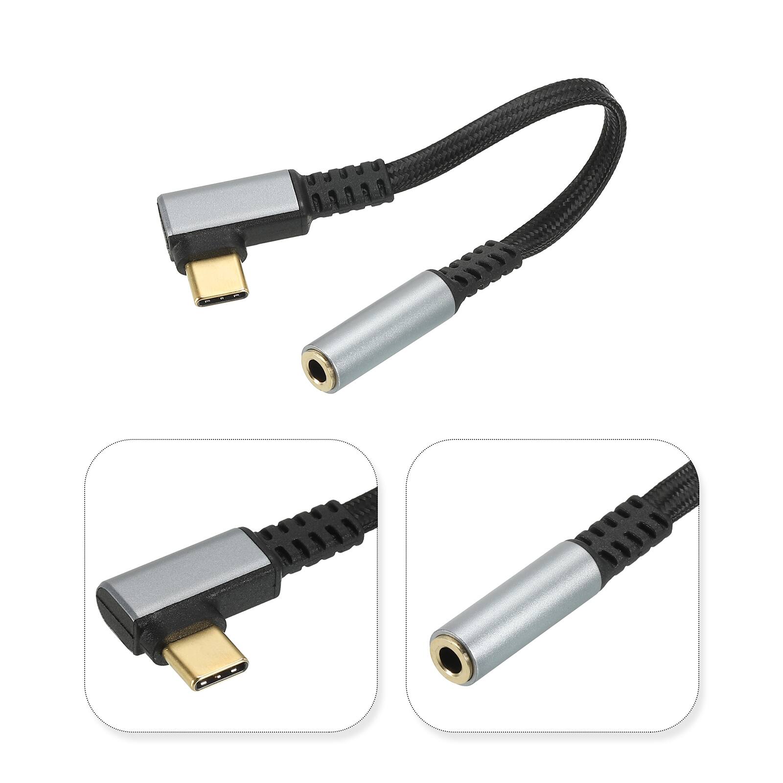 Alt View 1. Unique Bargains - USB Type C to 3.5mm Headphone Jack Adapter, USB C to Aux Audio HiFi Digital Converter Cable 5.5" for Phone - Grey.