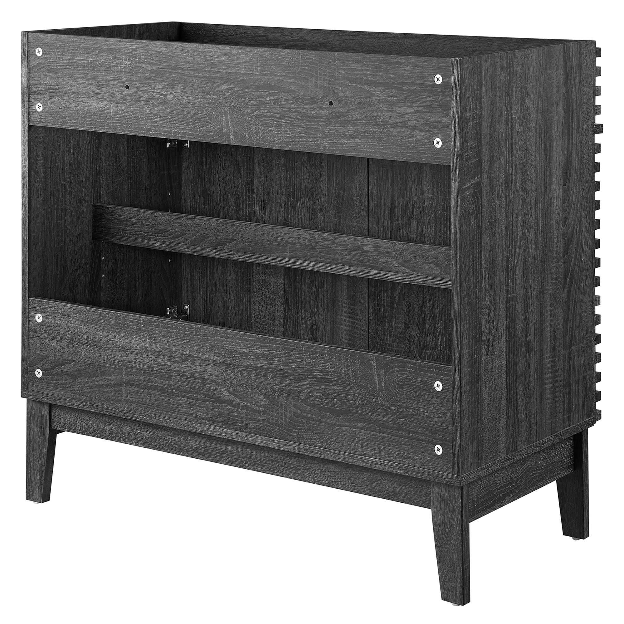 Alt View 2. Modway - Render 30" and 36" Bathroom Cabinets Basin Not Included by Modway - Charcoal.