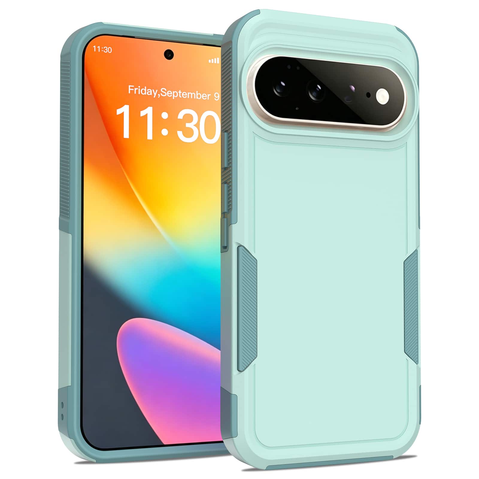Dteck - Rugged Case for Google Pixel 11 Pro, Shockproof Dual Layer Heavy Duty Hard PC TPU Non-slip Protective Cover - Mint price history on PriceWatchPro