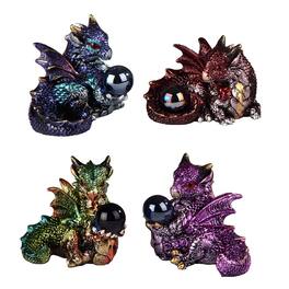 FC Design - 4-PC Mini Dragon 2.25"H Dragon Baby Figurine Statue Set Office Desk Tabletop Medieval Gaming Home Decor Gift - Multi-Color