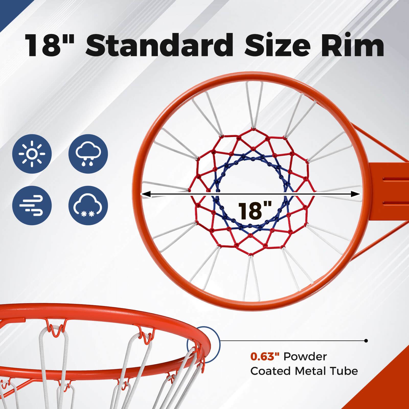 18" Standard Size Rim  
0.63" Powder Coated Metal Tube