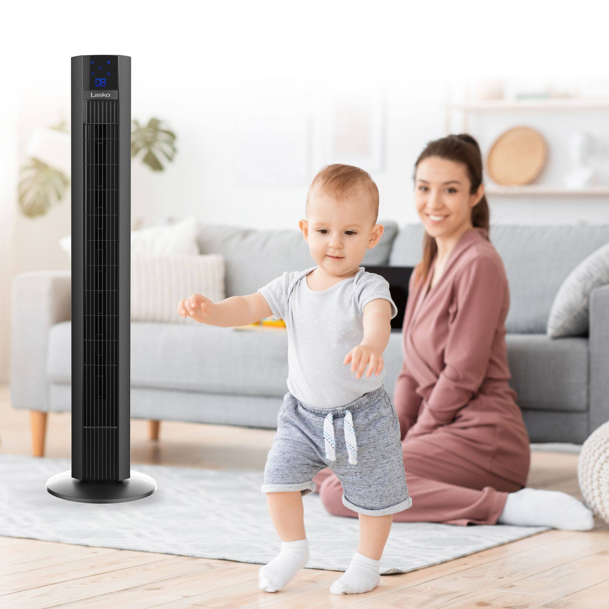Alt View 10. Lasko - Lasko Xtra Air 48 Inch Extended Airflow Oscillating Digital Tower Fan, 4 Speeds - Black.