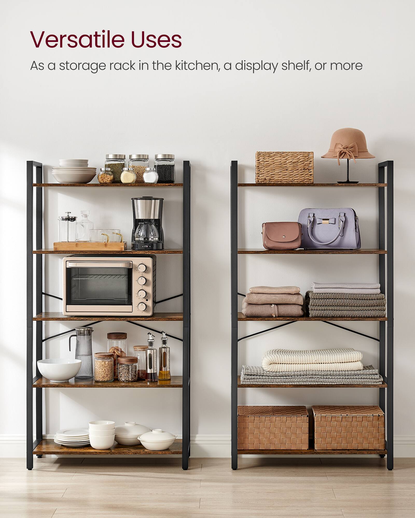Versatile Uses

As a storage rack in the kitchen, a display shelf, or more
