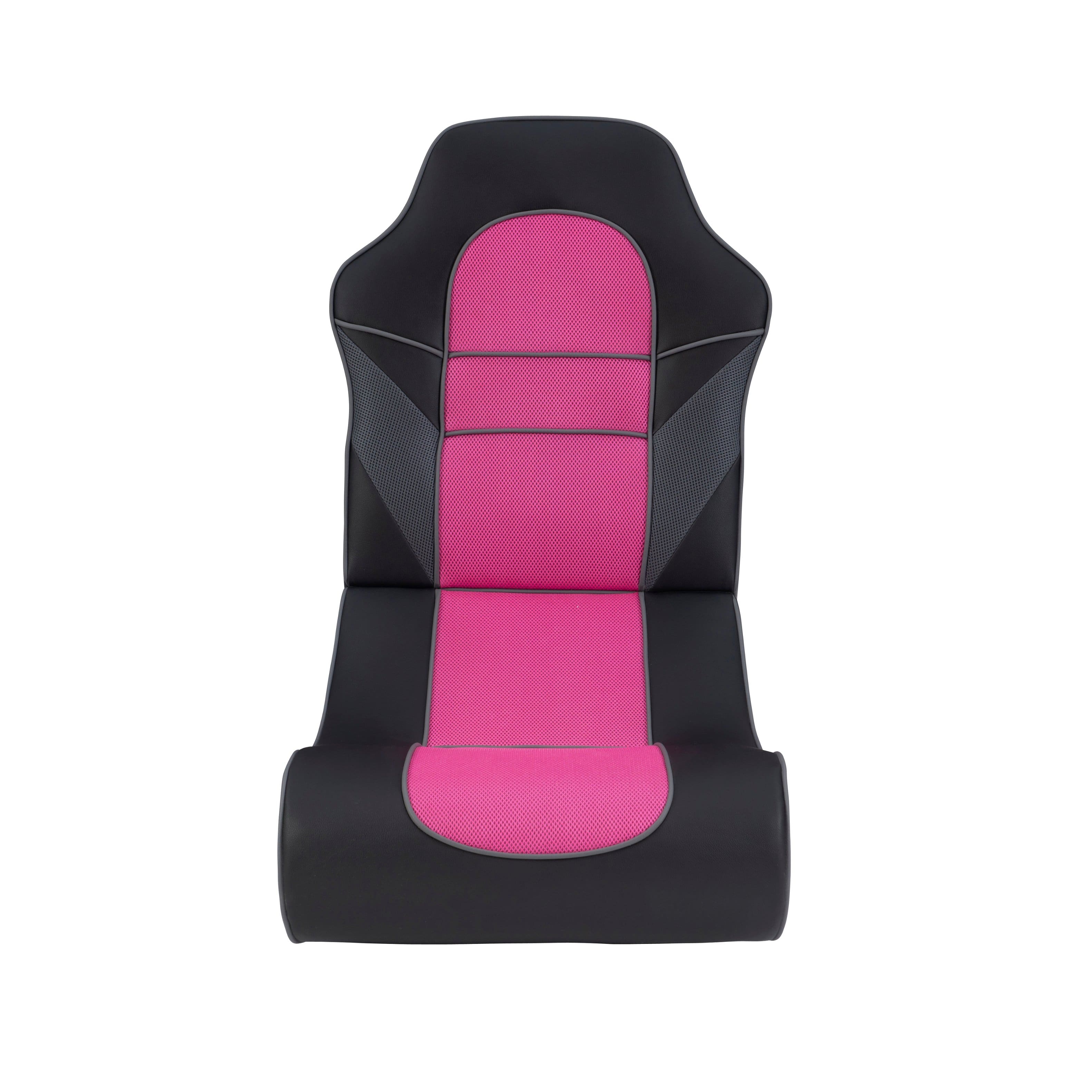 Linon Home Décor – Kendon Faux Leather Rocking Gaming Chair – Black and Pink Sansujyuku sansujyuku.com