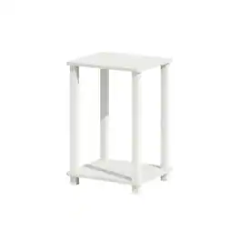 FurniFact - Engineered Wood nightstand with compact design and versatile surface - White