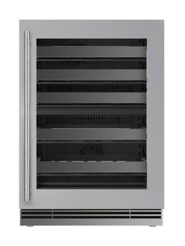 U-Line - 24"W. 5.1 Cu.Ft. Built-In Dual-Zone Wine Ref.- Frame w. Glass - Stainless Steel