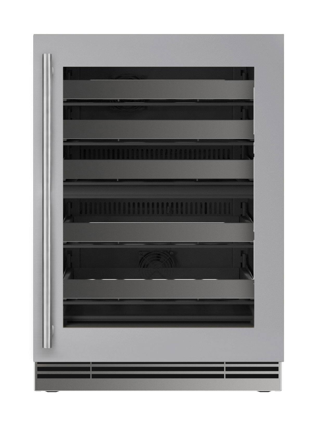 Front. U-Line - 24"W. 5.1 Cu.Ft. Built-In Dual-Zone Wine Ref.-Stainless Steel Frame w. Glass - Stainless Steel.