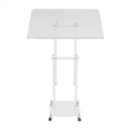 Stock Preferred - Clear Acrylic Lectern with Adjustable Height & Tilt - White