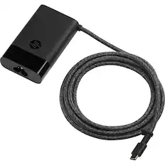 Front. HP - 65W USB Type-C Laptop Power Charger 671R3UT#ABA - Black.