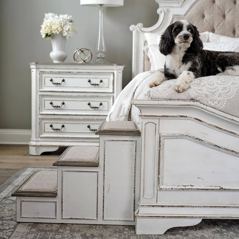 Alt View 1. Liberty Furniture Industries - Magnolia Manor Pet Steps in Antique White - White.