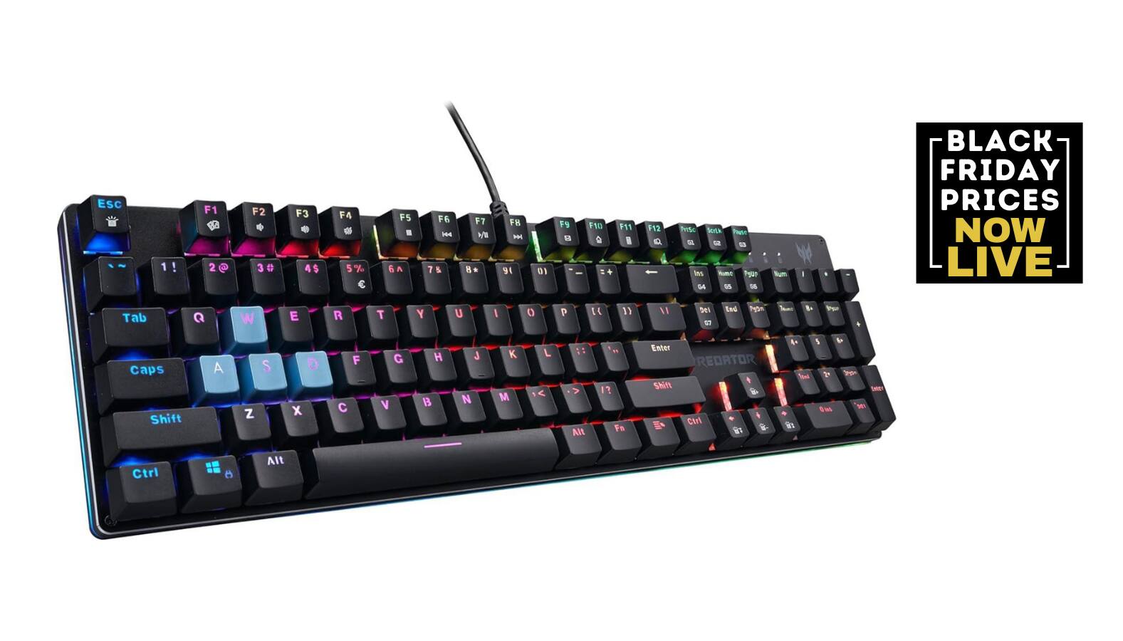 Acer - Predator Aethon 303 Wired RGB Gaming Keyboard – Kailh Blue Switches, 12 Lighting Modes, Anti-Ghosting - Black